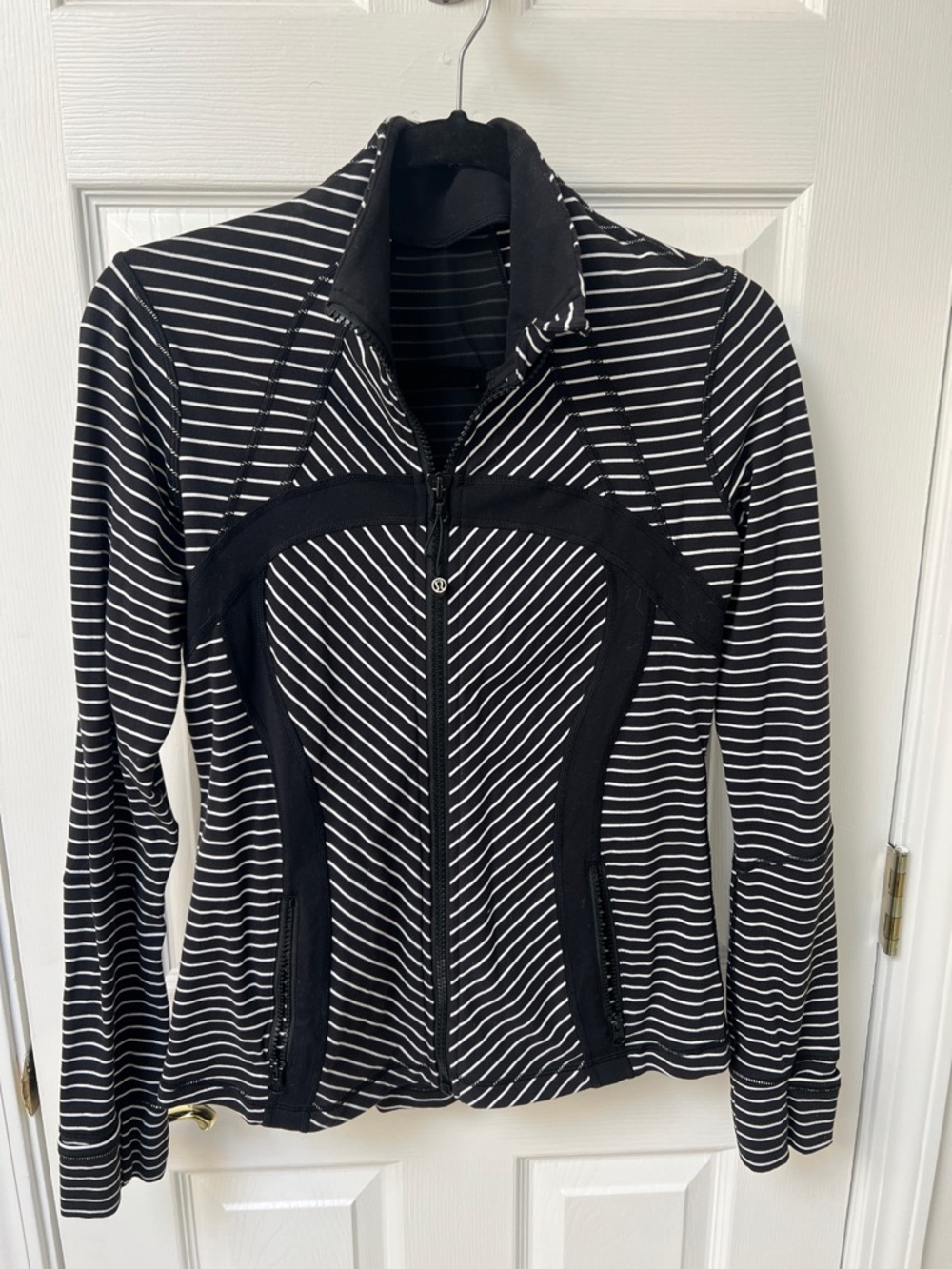 lululemon athletica Black & White Striped Zip Jacket
